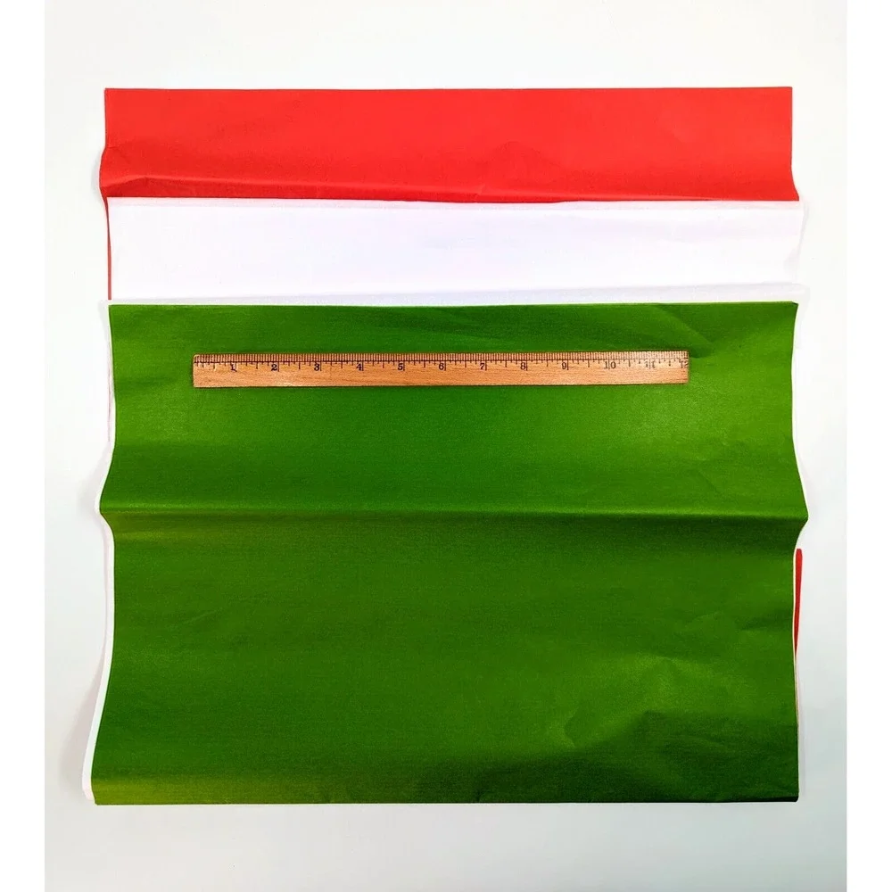 150 Sheets‎ Red Green & White Christmas Tissue Paper 16.5